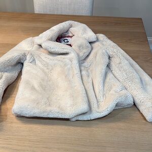 G by Guess Cream Pea Coat Plush Winter Outerwear
